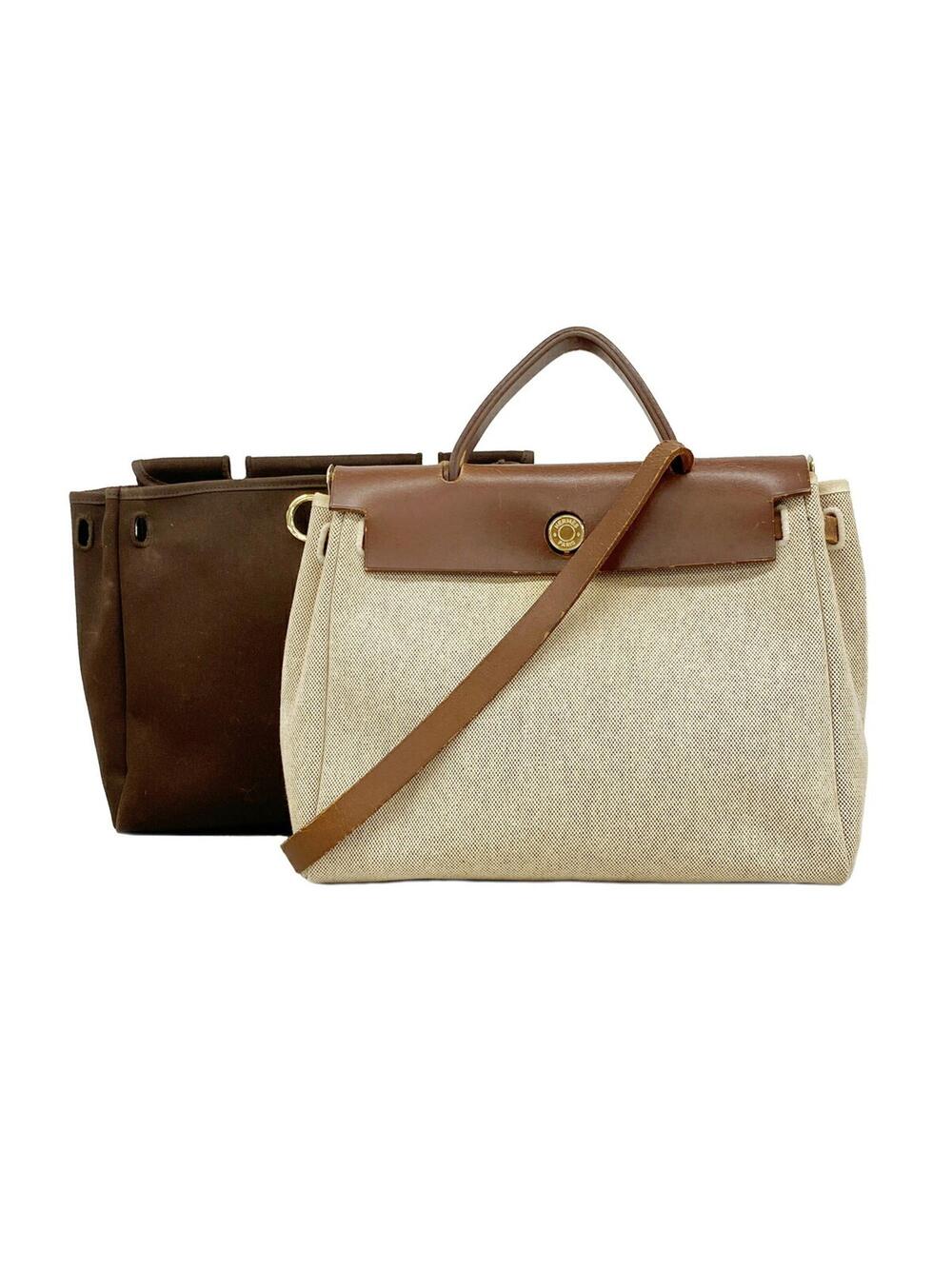 Hermes Herbag Toile And Leather Mm #350713H13B